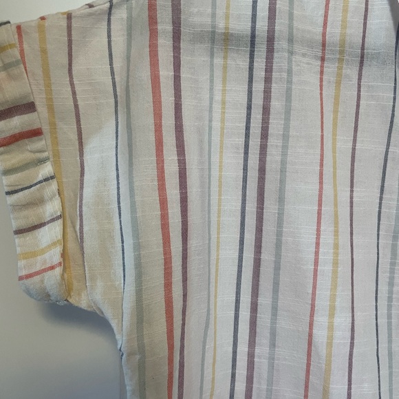 Pink Rose Striped Button Up Blouse - Picture 4 of 6